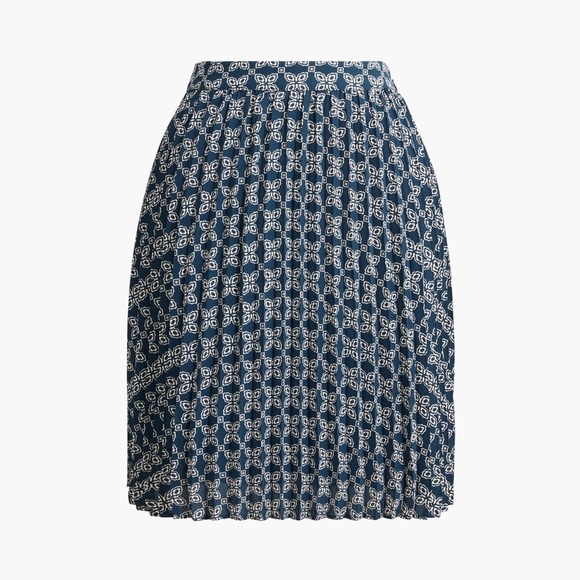 J. Crew Blue and White Smocked Bubble Mini Skirt - Picture 1 of 14